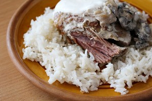 Porc cu smantana si ciuperci la Crock Pot1