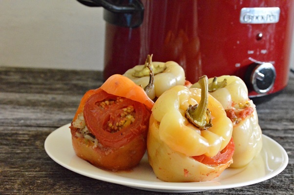 Ardei umpluti la Crock Pot