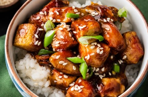 Tofu cu Pui in Sos Teriyaki