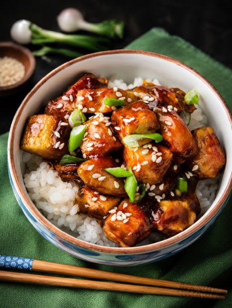 Tofu cu Pui in Sos Teriyaki